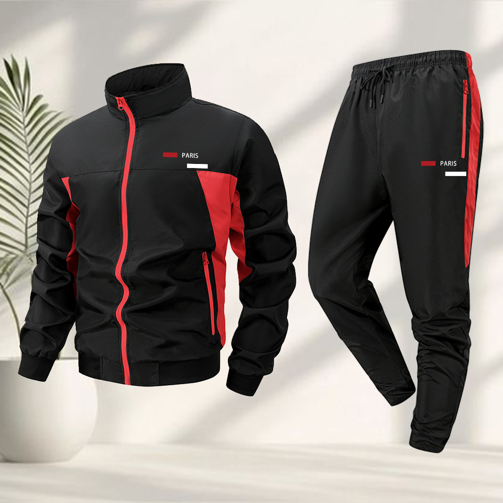 Cycling Commute Jacket - بدلة رياضية رجالية عصرية مطبوعة بسحاب