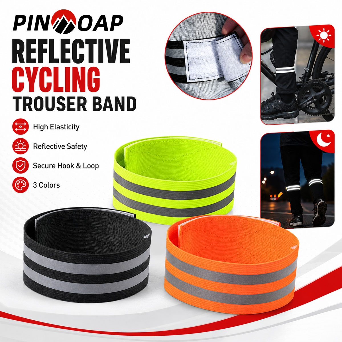 Cycling Commute Gear - بينمواب 1/2 قطعة حزام ساق للدراجات