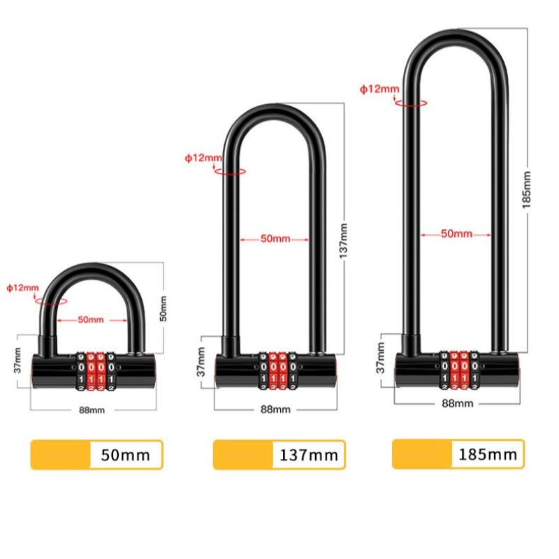 قفل على شكل حرف U ممتد 185 مم/ - مراجعة U Lock Heavy Duty وسعره